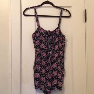 Purple floral romper